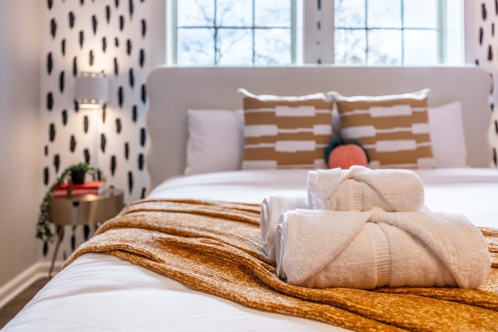 Our linens are meticulously arranged for guests, ensuring comfort and convenience with a touch of elegance.