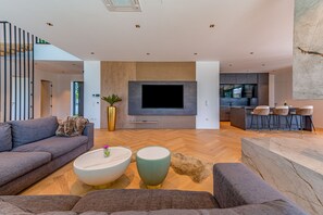 TV, fireplace - Luxury Villa Neo  (Zaton)