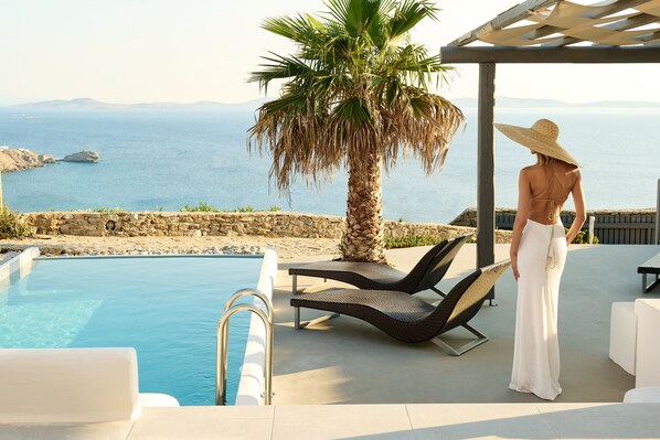 Pool - Villa 120 sqm, with a private pool, terrace and an amazing view (Mykonos)