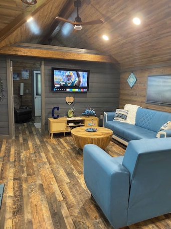 Smart TV, books. Carlton Cabin at Lake of Egypt Hideaway Near Shawnee Forest & lots of wineries