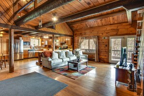 House (3 Bedrooms) | Living area - Lock Haven Cabin w/ Wood Stove & Mountain View! (Lock Haven)