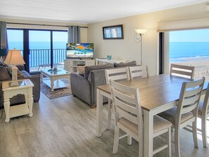 Living area - Oceanfront Corner Condo with ocean AND Bay view!! Marigot Beach #701 (Ocean City)