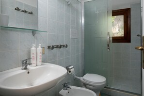 Dusche, Haartrockner, Bidet, Handtücher