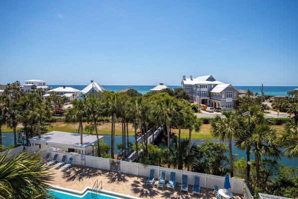 Outdoor pool, a heated pool - Gulf View! Pool, Tennis Court, Beach Access (Santa Rosa Beach)