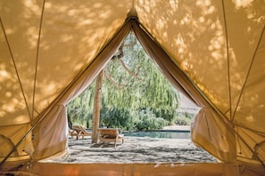 Deluxe Tent, Non Smoking, Lagoon View | Egyptian cotton sheets, premium bedding, down comforters