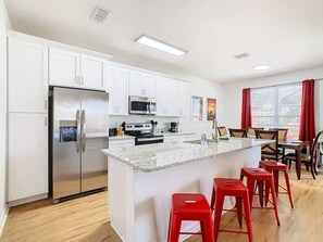 Fridge, microwave, oven, stovetop - Single-Level Pool Home, Resort Amenities, Disney (Kissimmee)