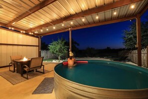 Outdoor pool, a heated pool - Heilung Haus Couples Retreat with Heated Cowboy Pool and Infrared Sauna! (Fredericksburg)