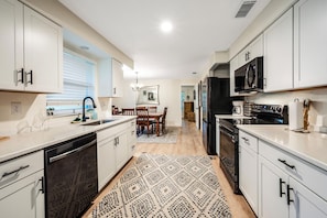 Microwave, oven, stovetop, dishwasher