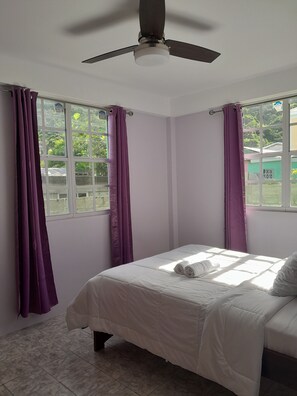2 bedrooms, iron/ironing board, WiFi, bed sheets