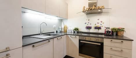 Fridge, oven, stovetop, dishwasher