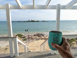 On the beach, sun-loungers, beach towels - Aqua de Vista - Beachfront Villa w/ Stunning Sea Views in Central Abaco, BS (Joe's Creek)