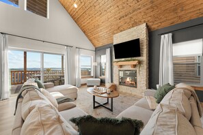 Smart TV, fireplace, video games