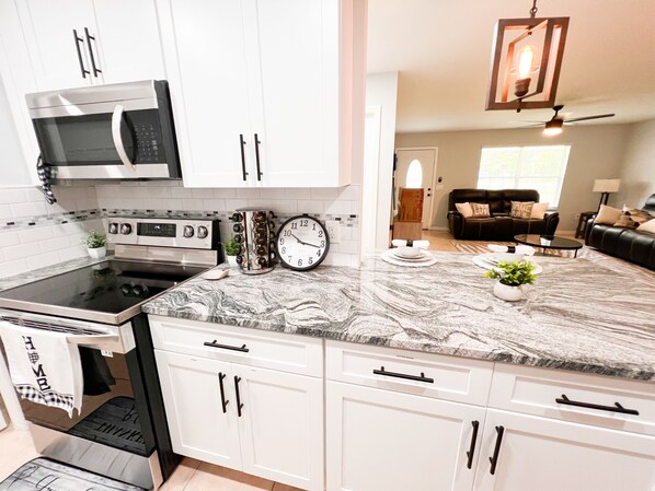 Microwave, oven, stovetop, dishwasher