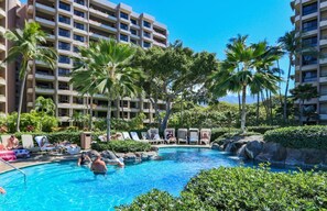 A heated pool - Maui Resort Rentals: Ka'anapali Ali'i 191 - Luxurious 2BR w/ Stunning 9th Floor Ocean and Black Rock Views! (Lahaina)