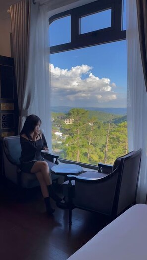 Deluxe Double Room Single Use, 1 Queen Bed, Mountain View | Premium bedding, down comforters, memory foam beds, desk - The Gate Boutique Hotel Da Lat (Da Lat)