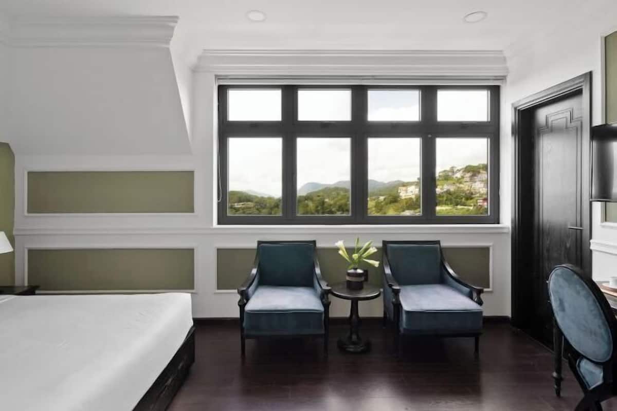 Premium bedding, down duvets, memory-foam beds, desk