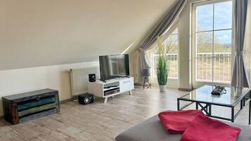 TV, DVD player, stereo