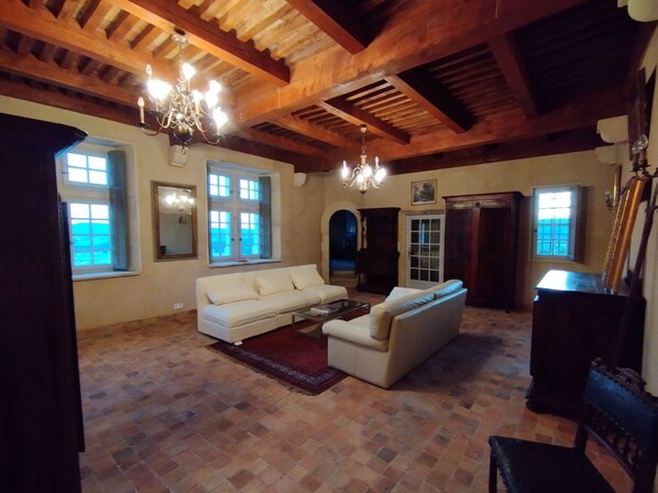 Televisión, chimenea, reproductor de DVD y libros 