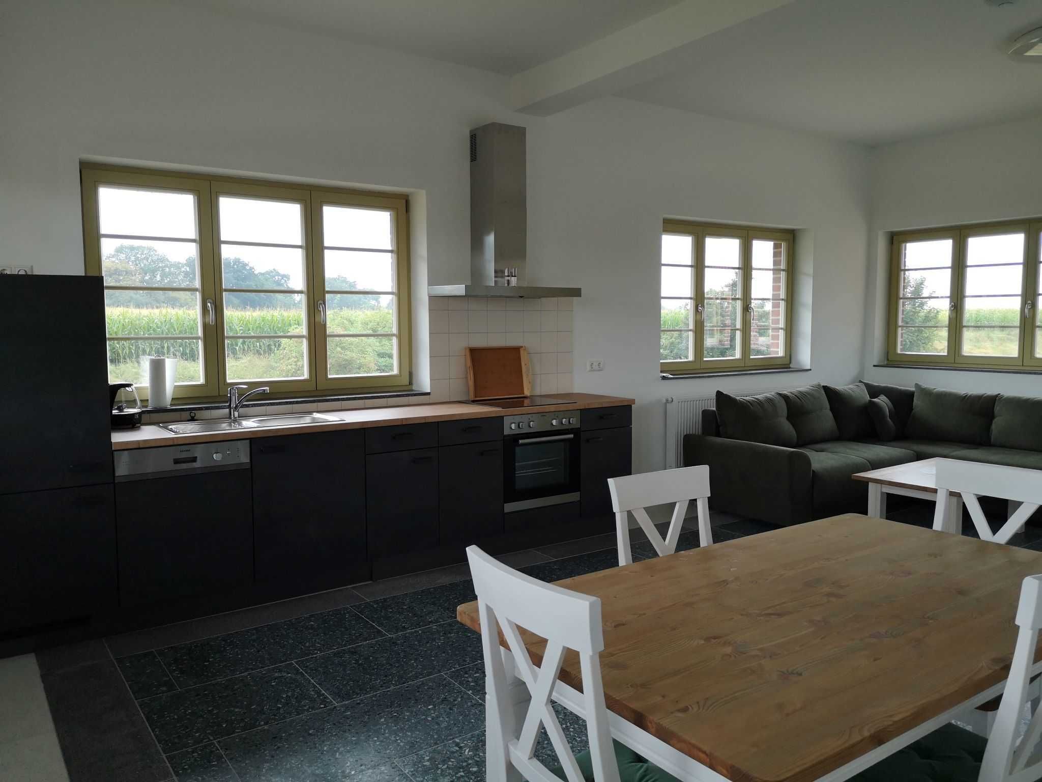 Wohnbereich mit Küche, Essecke und Sitzlandschaft