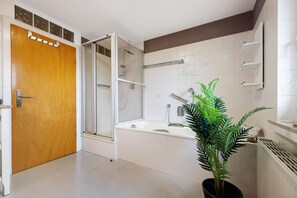 Dusche, Haartrockner, Handtücher