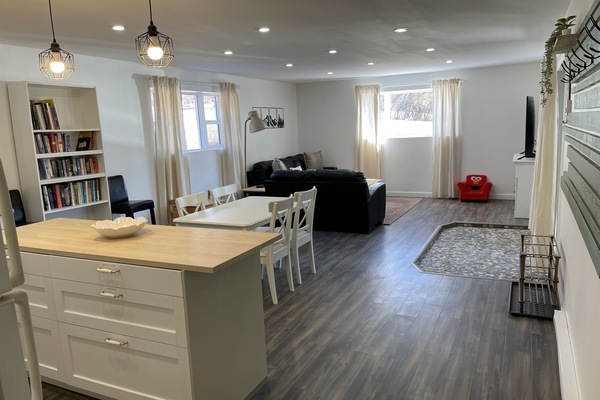 Open concept kitchen/living space