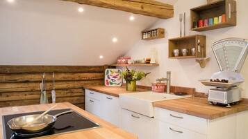 Kühlschrank, Mikrowelle, Herdplatte, Geschirrspüler