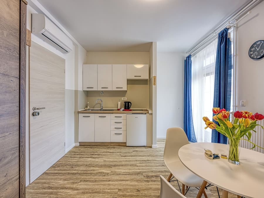 Family Studio (Apartments Jantar Studio 2) | Private kitchen | Fridge, stovetop, electric kettle, cookware/dishes/utensils