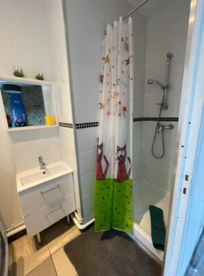 Secadora de cabello, toallas, jabón, papel de baño 