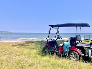 Beach nearby, sun-loungers