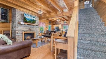 Cabaña, 3 habitaciones | Área de sala de estar