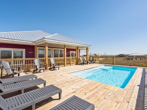 House, 4 Bedrooms | Pool | A heated pool - Purple Paradise - 2536 Bienville Blvd 4 Bedroom Home by RedAwning (Dauphin Island)