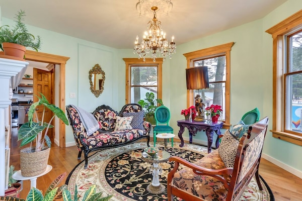 Literary salon. Get lost in a vintage book on the couch