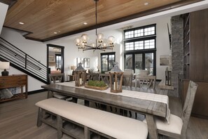 Dining - New Gorgeous 5BR Home! Private Hot Tub! Walk to Town Center! 15 Min Drive to Res (Big Sky)