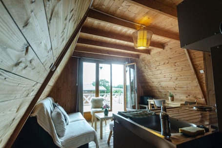 Comfort Cottage, 1 Bedroom | Living area | Fireplace. La Ferme des Épis
