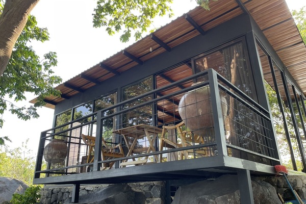 Balcony overlooking the lake