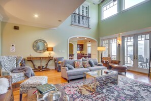 TV, fireplace, DVD player, computer monitors - Riverfront North Augusta Home w/ Private Pool! (North Augusta)