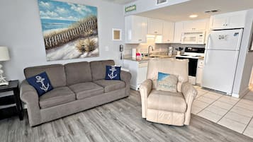 Condo, 1 Queen Bed with Sofa bed, Balcony, Garden View (Gulf Shores Plantation 1269) | Living area | Smart speakers