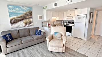 Condo, 1 Queen Bed with Sofa bed, Balcony, Garden View (Gulf Shores Plantation 1269) | Living area | Smart speakers