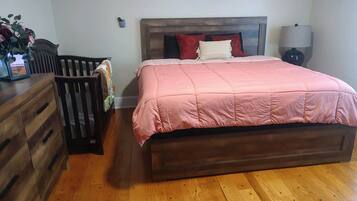 3 habitaciones, cuna de viaje, wifi gratis y ropa de cama