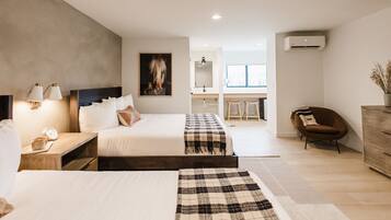 Desk, free WiFi, bed sheets