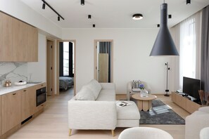 Executive penthouse | Verduisterende gordijnen, geluiddichte muren