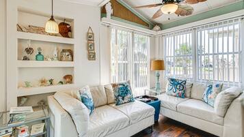 TV, DVD player, books, offices