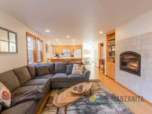 TV, fireplace, DVD player