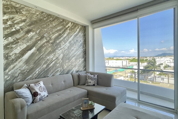 Apartment | Living area | 55-inch Smart TV with digital channels