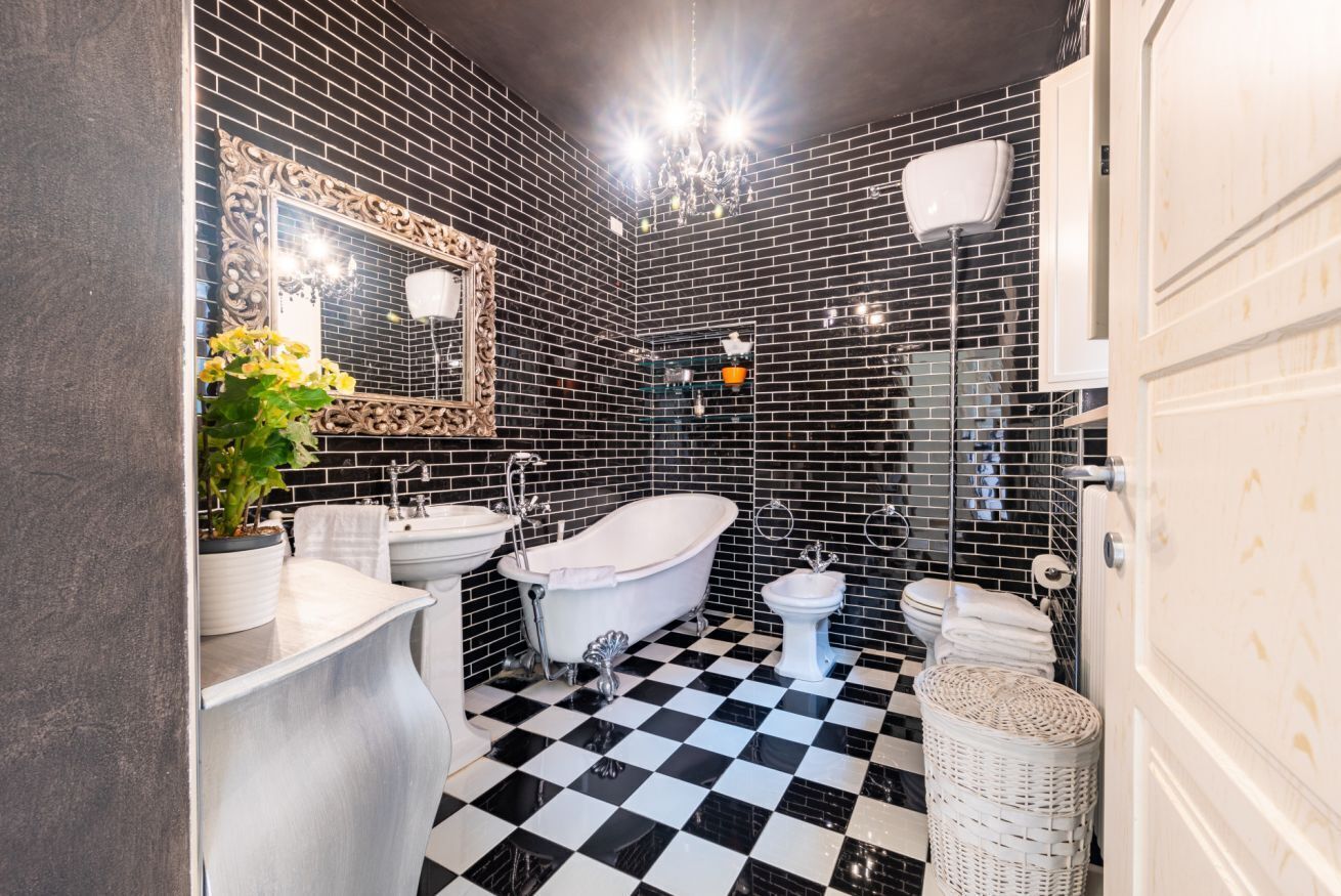 Hair dryer, bidet, towels, toilet paper
