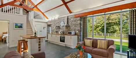 Een televisie, een open haard en een dvd-speler