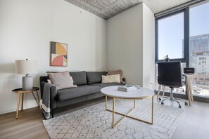 TV, stereo - Hip West Loop 1BR w/ Gym, near Fulton Market & I-90, by Blueground (Chicago)