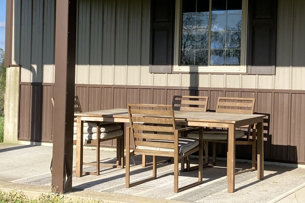 Picnic Table and chairs to seat up to 9.