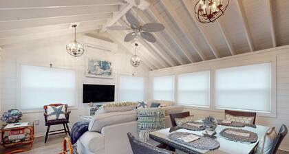 Ideally located home with yard, grill, bikes, gas fireplace, streaming, W/D, AC