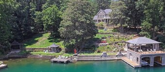 Lakefront estate on Lake Rabun-boathouse, pickleball, game room & stunning views